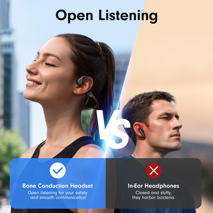 Yomdud Bone Conduction Headphones,Open Ear Headphones,Wireless Headphones with Mic,Bluetooth 5.4,10H Playtime & IPX5 Waterproof,Sports Headphone for Running & Outdoor