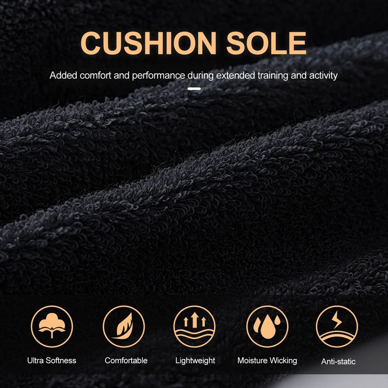 CS CELERSPORT Cushion No Show Tab Athletic Running Socks for Men and Women (6 Pairs),Medium, Black+Grey