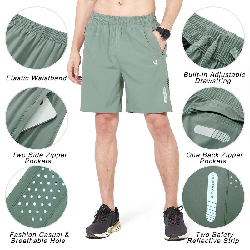 NORTHYARD Men's Athletic Running Shorts Quick Dry Workout Shorts 7"/ 5"/ 9" Lightweight Sports Gym Basketball Tennis Hiking Exercise LODENFROST 2XL