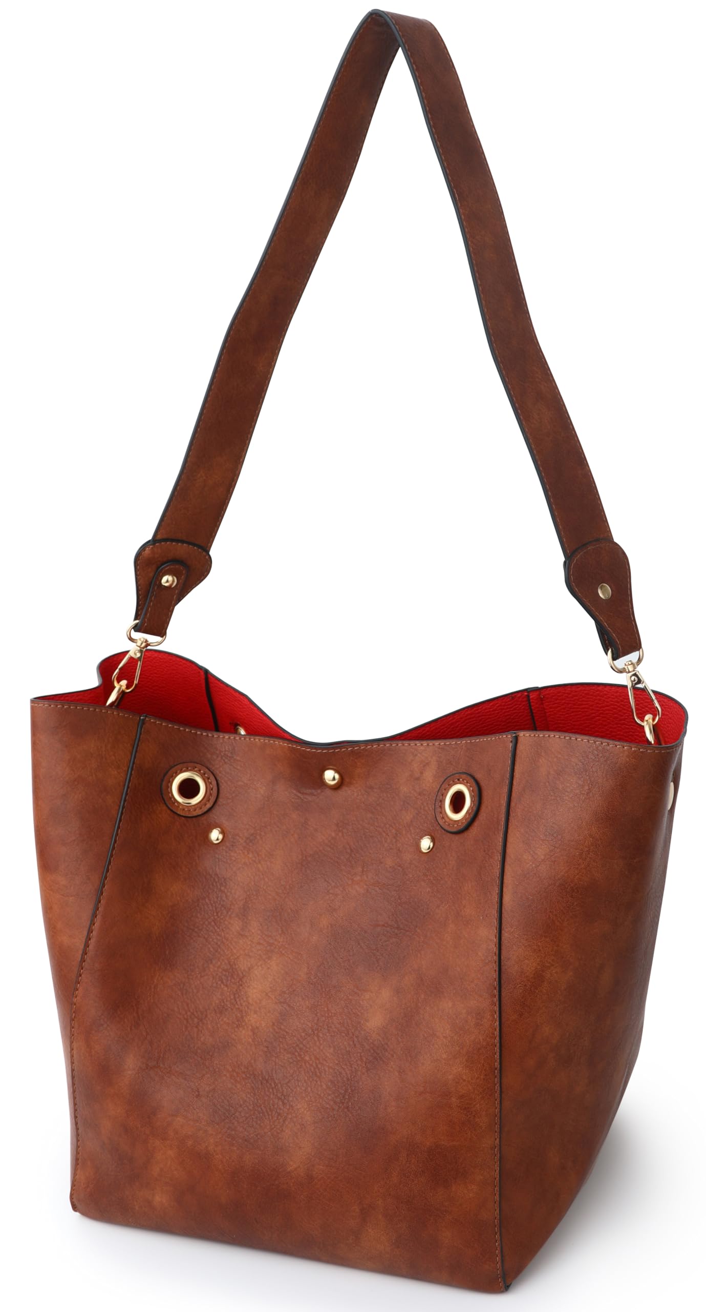 sqlp Large Work Tote Bag for Women Designer Purses and Handbags Big Bucket bags Ladies Travel Crossbody Purse Brown Dark