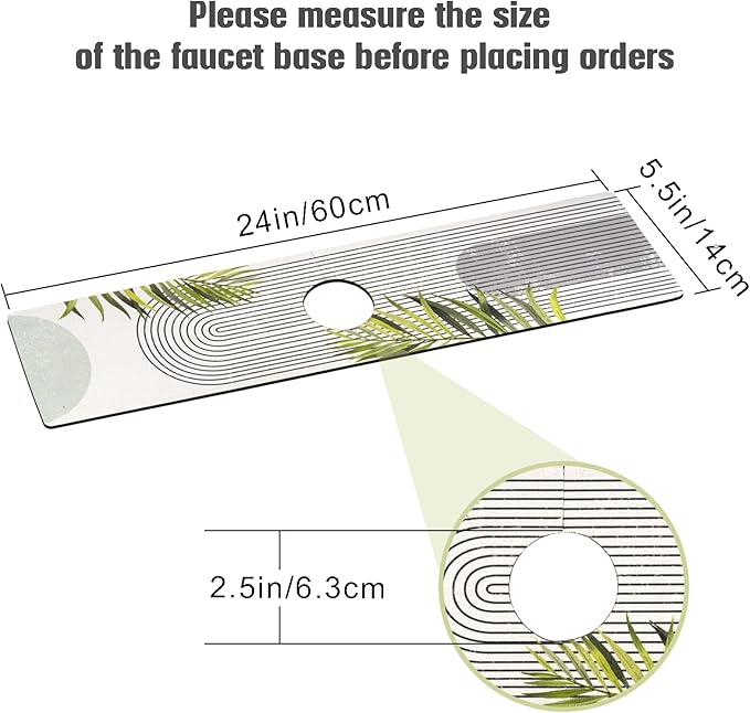Sink Faucet Absorbing Mat, 2 Pack Drying Mat Around Faucet Sink Splash Guard