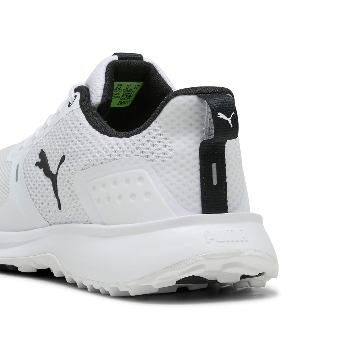 Puma Golf Men's Fusion Grip 6 Golf Shoe, Puma White-Puma Black, 10.5
