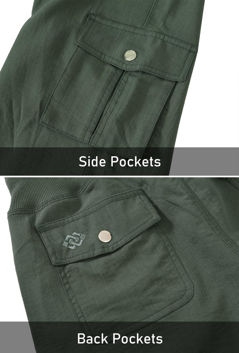 Womens Hiking Cargo Shorts Dry Fit Stretch Athletic Shorts with Pockets Army Green X-Small