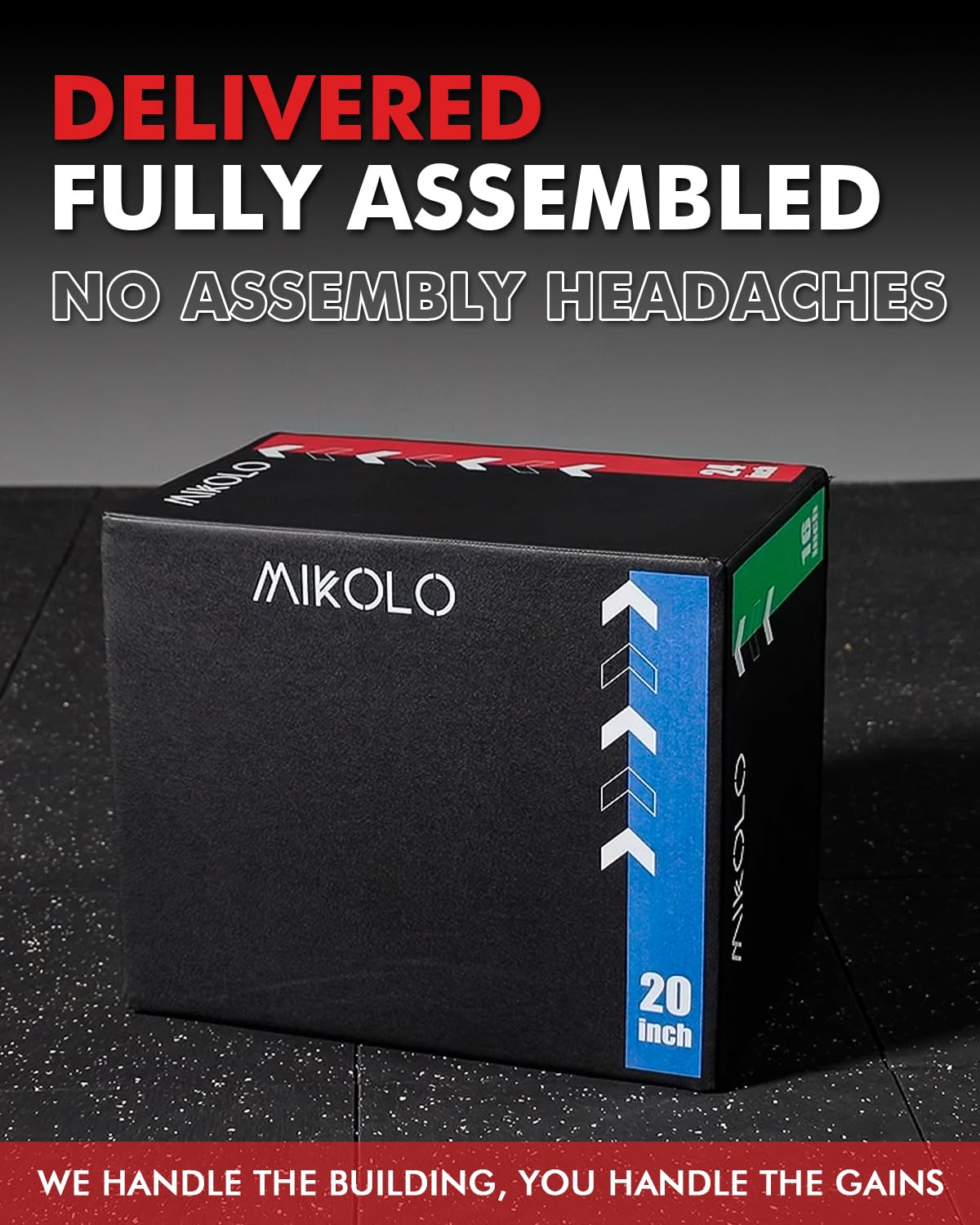 Mikolo 3-in-1 Foam Plyometric Box – Soft Jump Box with Solid Wood Core, High-Density Foam and Non-Slip Cover – No Assembly Required for Home Gym Workout