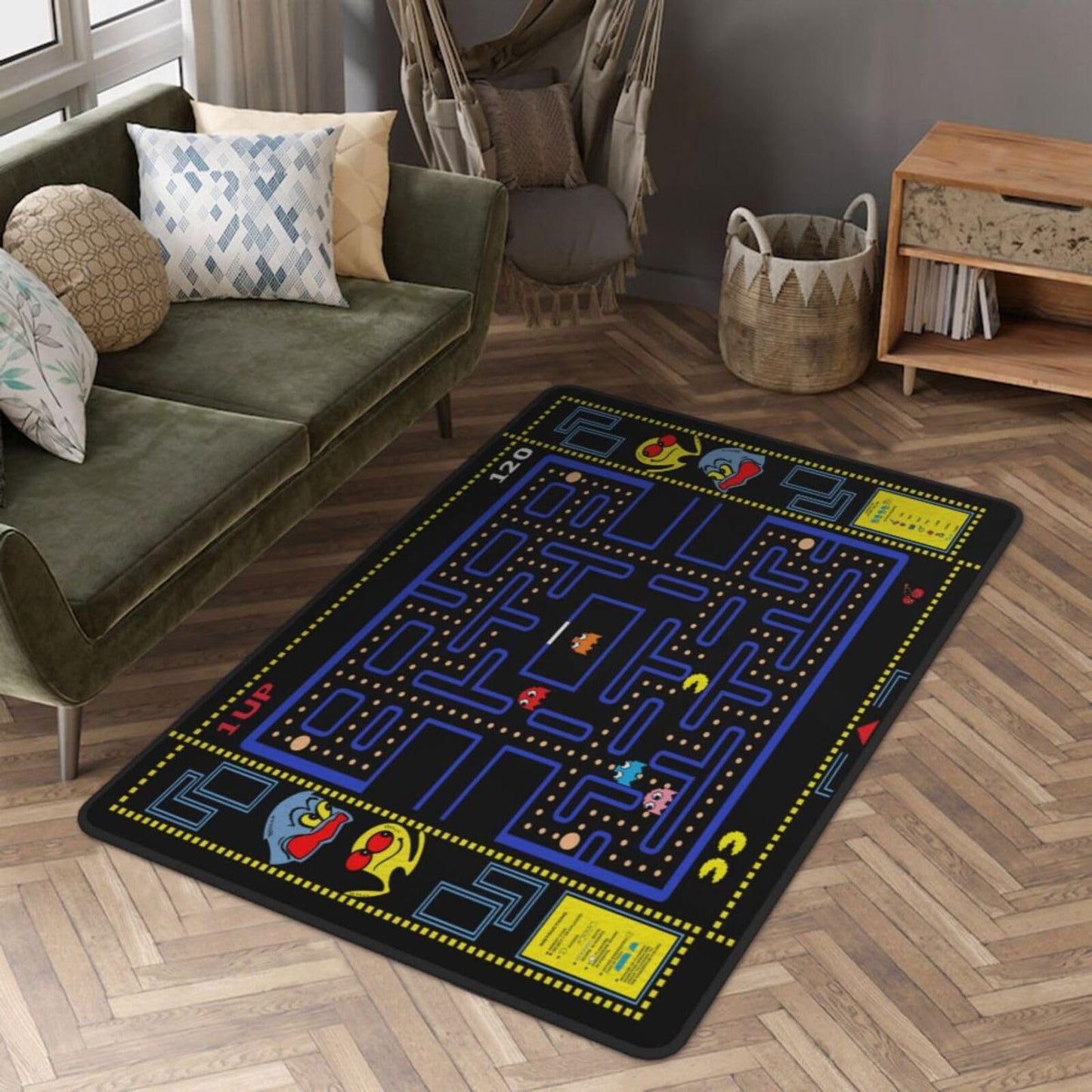 Classic Games Rug Retro 90s Theater Style Popular Game Room Area Rug for Living Room Playroom Home Decor Carpet Modern Fun Rug 2' x 3'