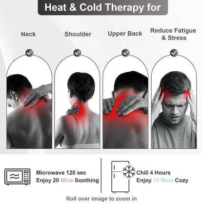 SuzziPad Microwave Heating Pad for Neck and Shoulders, Weighted Shoulder Wrap to Reduce Discomfort, Heated Wraps with Herbal Aromatherapy, Moist Heat Warmer Hot & Cold Compress