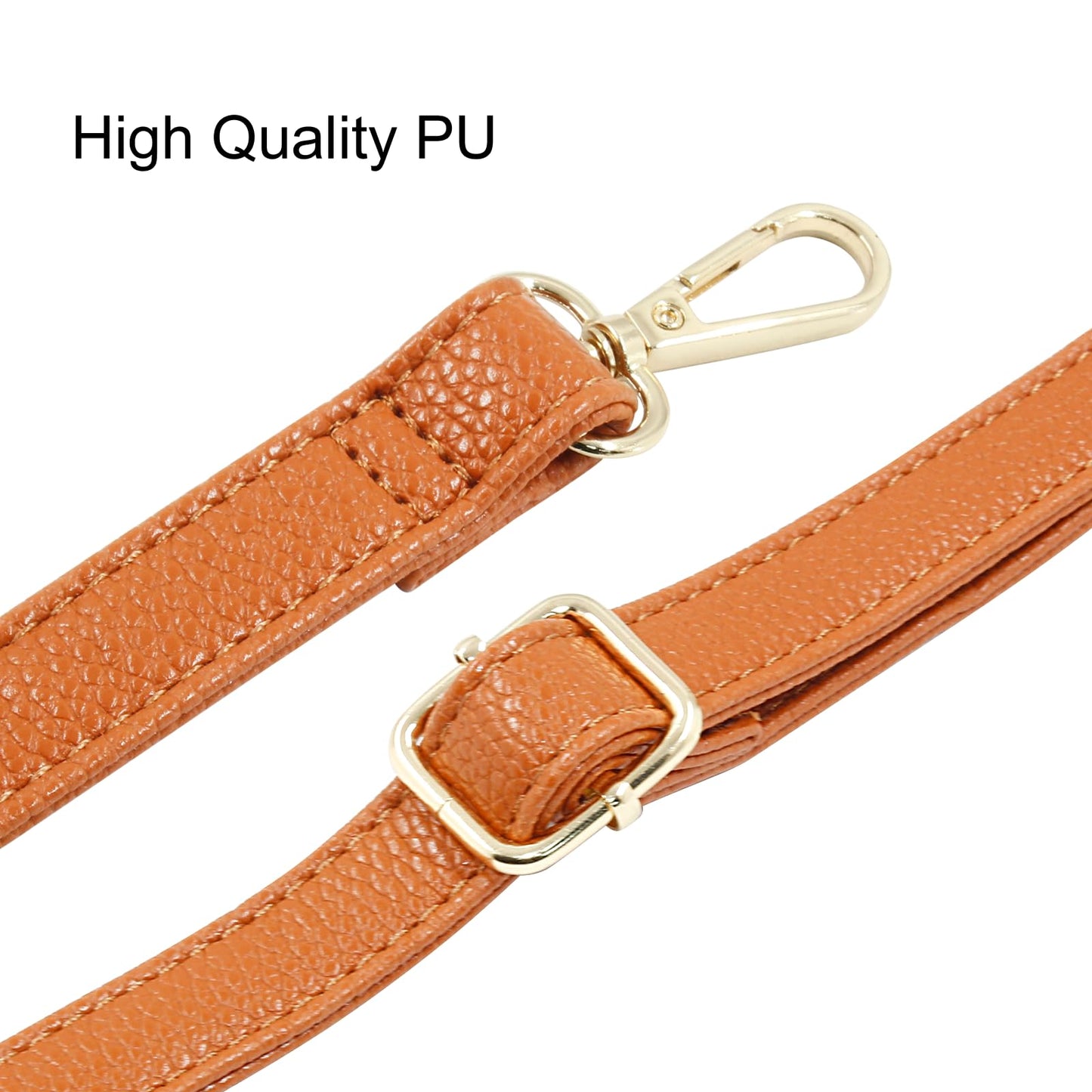 Litoexpe Brown Purse Straps Leather Straps, Bag Straps Replacement Crossbody Leather Adjustable Replacement Strap, 27-51 Inch