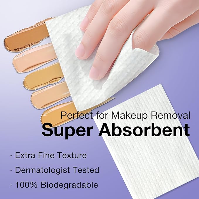 2 Pack Disposable Face Towel, Biodegradable Ultra Soft Face Towelettes