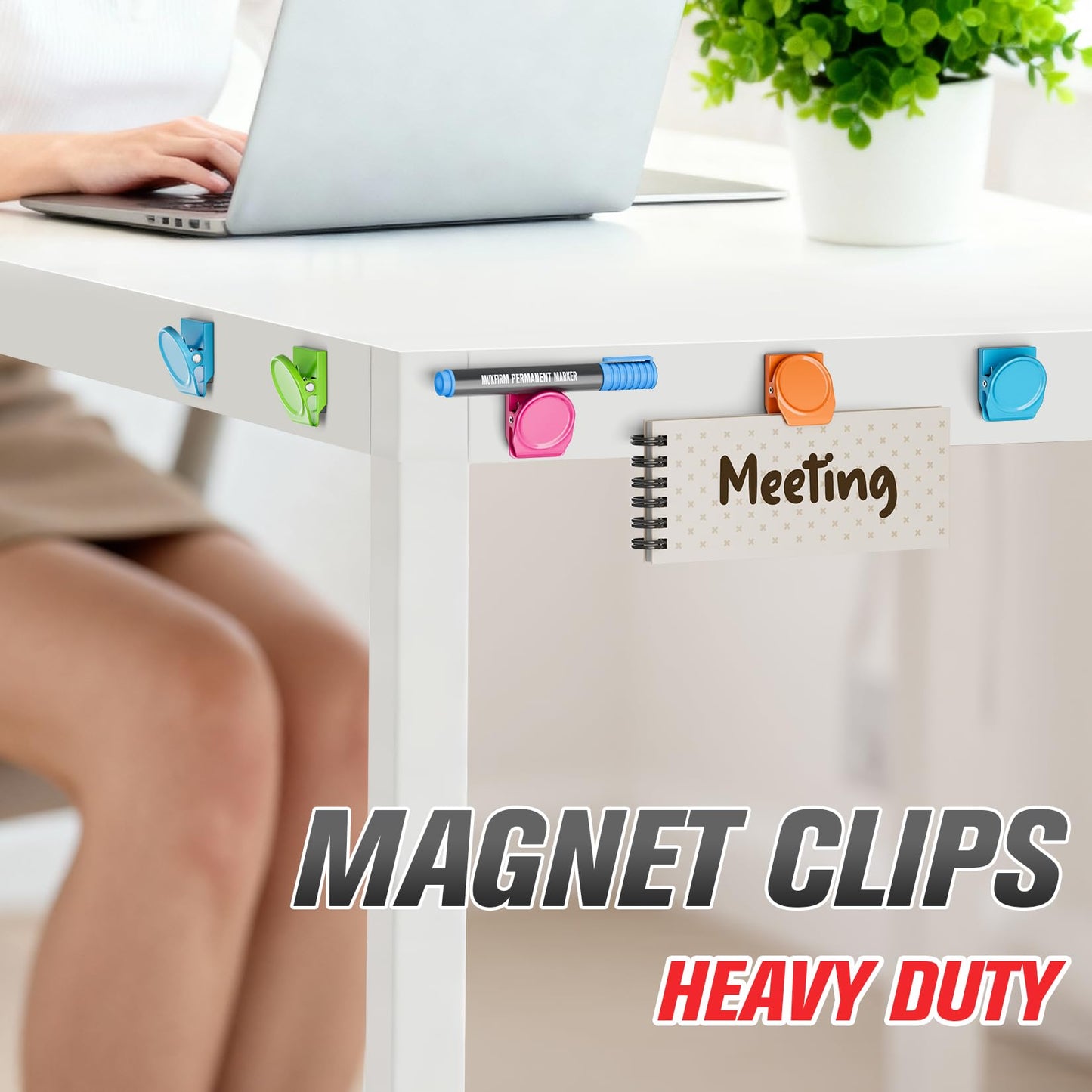 MUKFIRM 24 Pack Magnetic Clip Heavy Duty, Cute Magnetic Clips for Whiteboard, Refrigerator Magnets, Fridge Magnets for Pictures, Strong Magnet Clips for Classroom, Cruise Cabins, Locker, Office