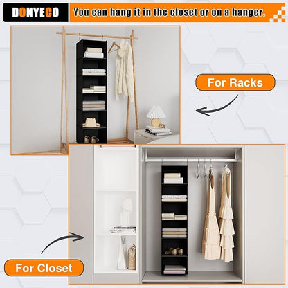 Hanging Closet Organizer and Storage 6-Shelf, Easy Mount Foldable Hanging
