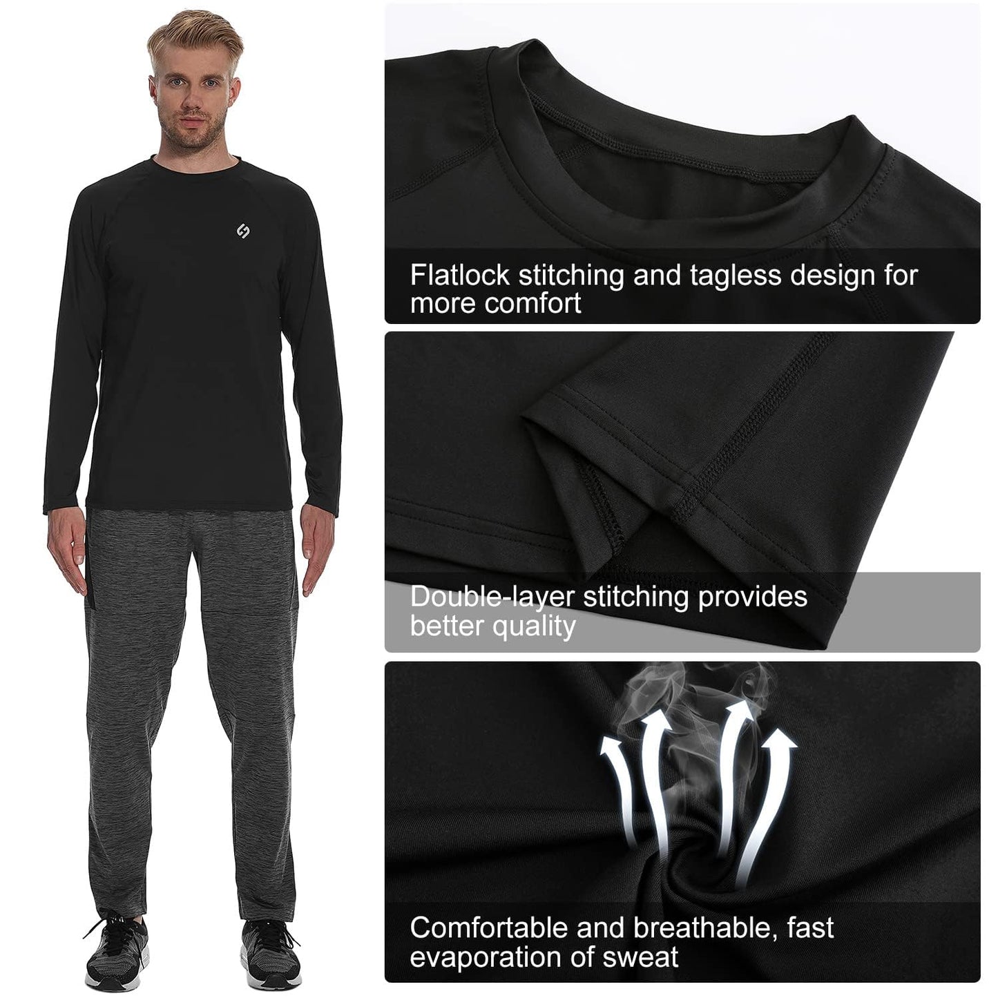 HODOSPORTS Men's UPF 50+ Sun Protection Swim Shirts Long Sleeve Rash Guard Fishing Shirts for Men SPF UV Quick Dry Lightweight