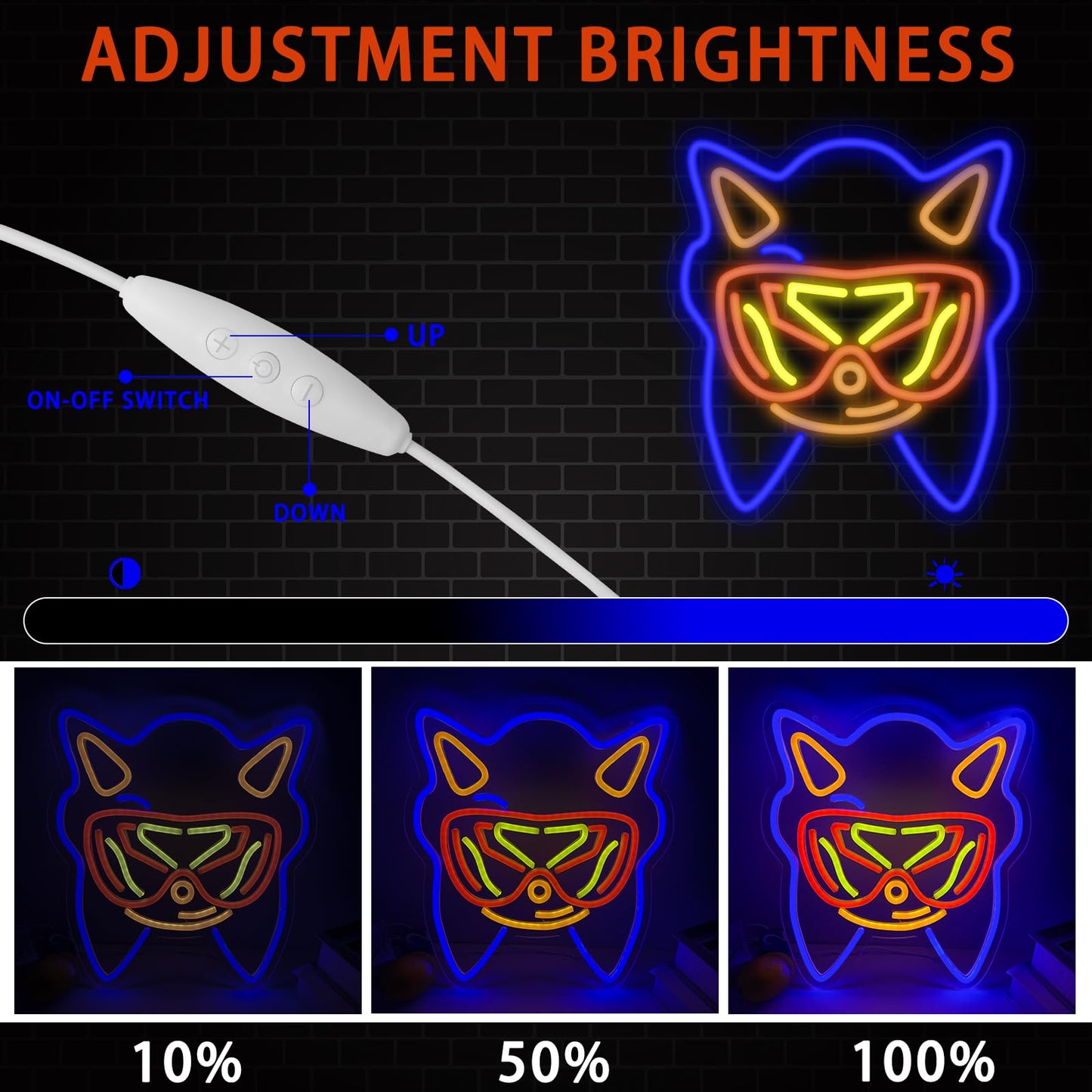 Babymiu Blue Cute Animal Led Lamp Neon Sign Room Decor. Cartoon Christmas Gifts Merch Party Supplies for Sign Wall Art Decoration Acrylic USB Powered Unique Night Light Living Kids Room Shop Bar
