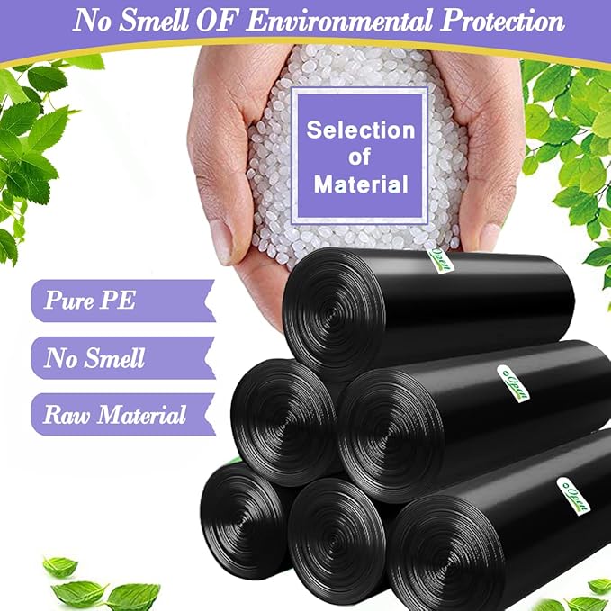 Hommaly 3 Gallon Small Black Trash Bags, Leakproof and Strong, and More