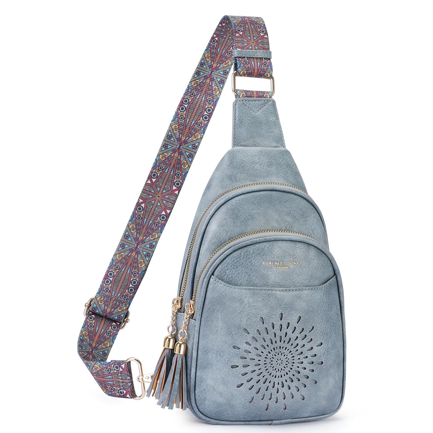 APHISON Small Sling Bag Cell Phone Purse Vegan Leather Fanny Crossbody Bag for Women Trendy Chest Backpack Adjustable Strap