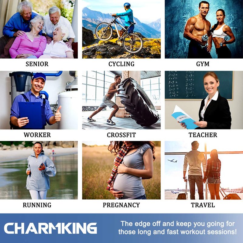 CHARMKING Compression Socks for Women & Men Circulation (8 Pairs) 15-20 mmHg is Best Support for Athletic Running, Cycling (L/XL, Multi 62)
