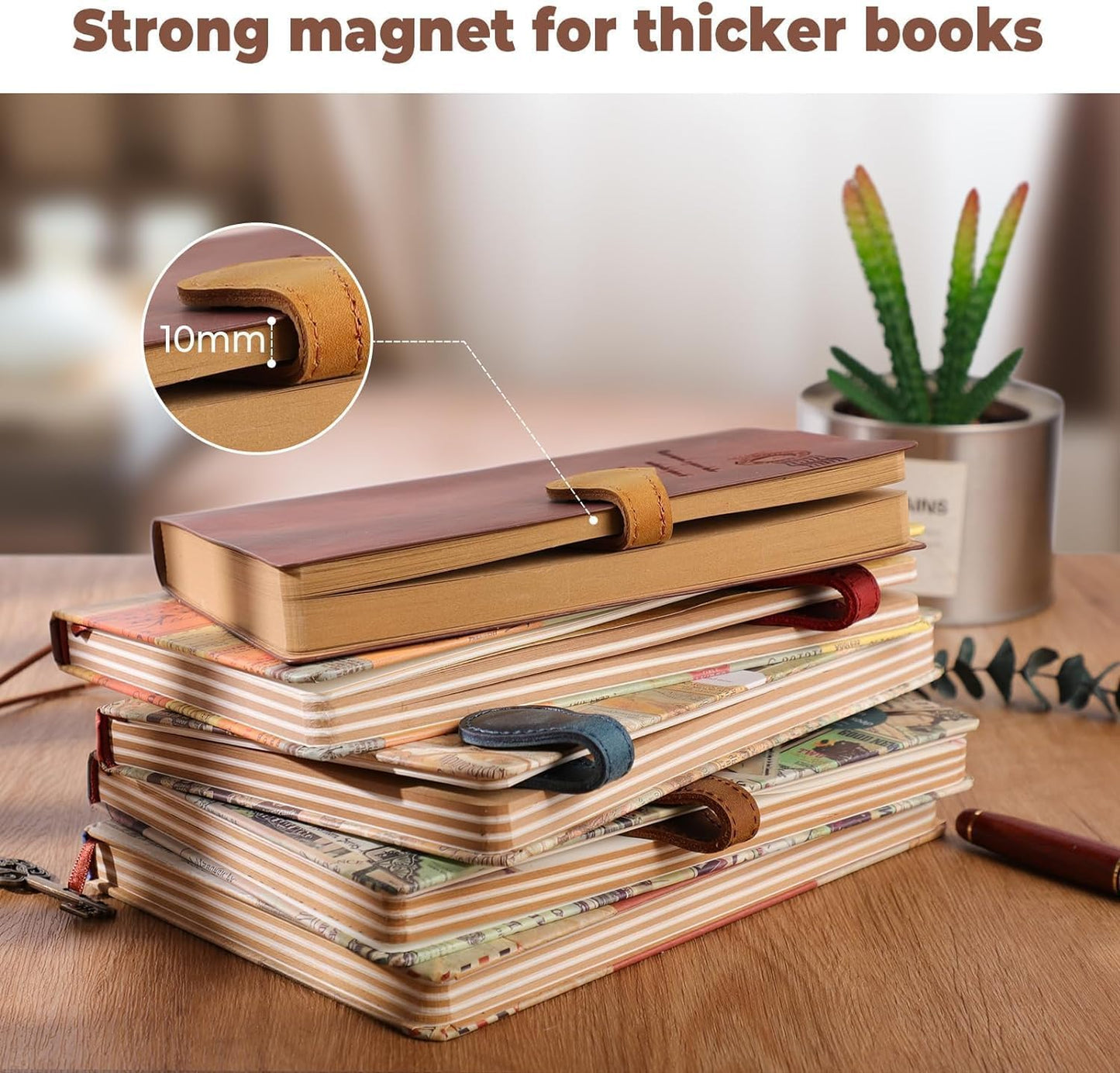 3Pcs Personalized Leather Magnetic Bookmark, 26 Letters Bookmarks Customized Engraved Initial Book Mark Cute Custom Marker Meaningful Gift for Women Men Book Lovers (J, 1Bird+1Heart+1Book)