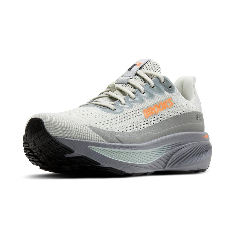 Brooks Men’s Ghost 17 GTX Waterproof Supportive Running & Walking Shoe - Smoke/Primer Grey/Orange - 8.5 Medium
