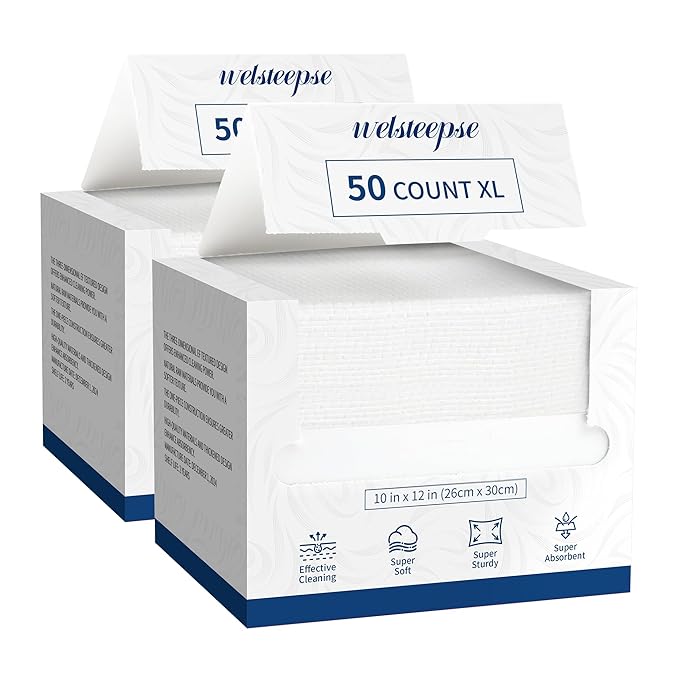 Disposable Face Towelettes, Makeup Remover Dry Wipes, Ultra Soft, 100% Biobased