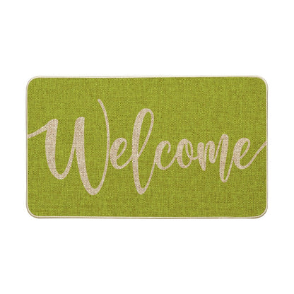 Artoid Mode Green Welcome Spring Doormat, Home Summer Decor Switch Rug Door Mat Floor Mat 17x29 Inch
