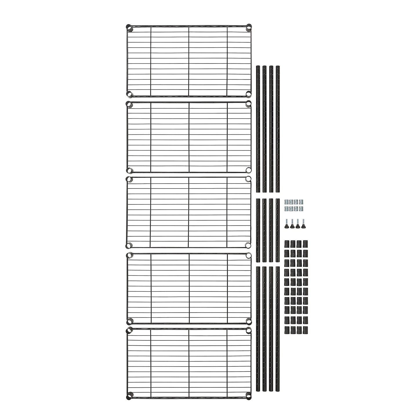 Amazon Basics 3-Shelf Adjustable Heavy Duty Steel Wire Rack Storage Shelving Organizer for Kitchen, Garage, 23.2" L x 13.4" W x 30" H, Black