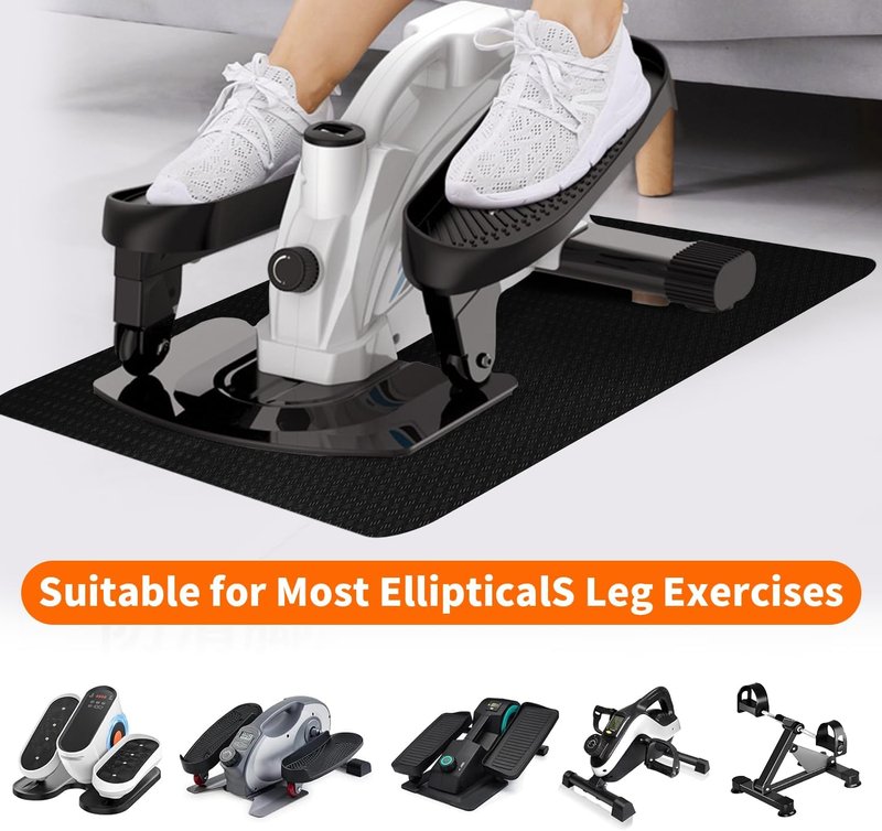 Double-Sided Non-Slip Workout Mat - 23.6" x 17" for Elliptical & Pedal Exercisers | Stability & Floor Protection