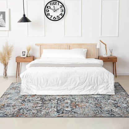 LUXE WEAVERS Vintage Floral Gray Area Rug 4x5 Area Rug