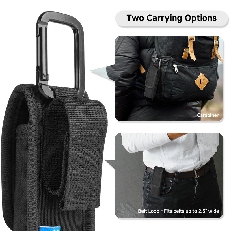 Xxerciz Tactical Flashlight Holster for OLIGHT Arkfeld Pro EDC Flat Flashlight, Nylon Flashlight Pouch Holder with Carabiner Duty Belt MOLLE Torch Carrying Case for Outdoor