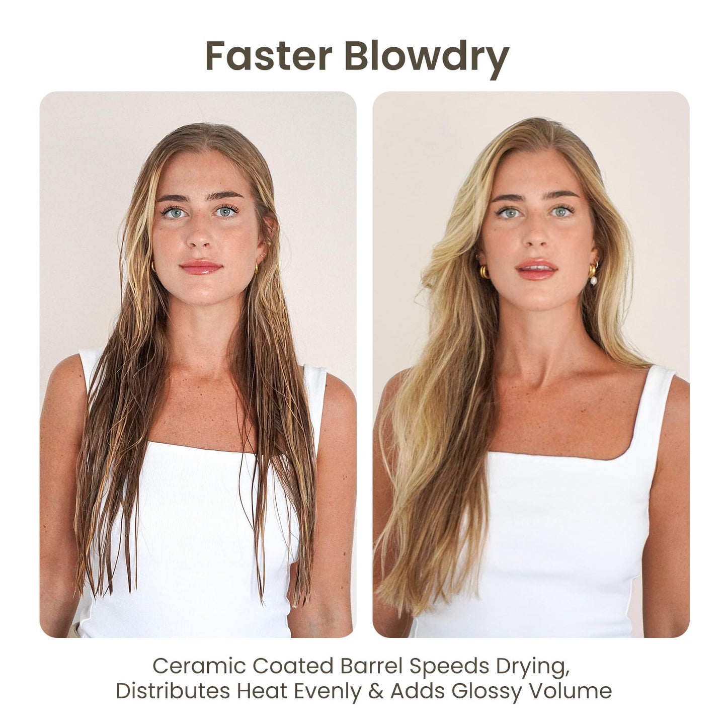 AIMIKE Round Brush for Blow Out, Medium Round Hair Brush Nano Thermal Ceramic & Ionic Tech, for Blow Drying & Styling, Curling and Shine - 2.9 inch Barrel w/Boar Bristles