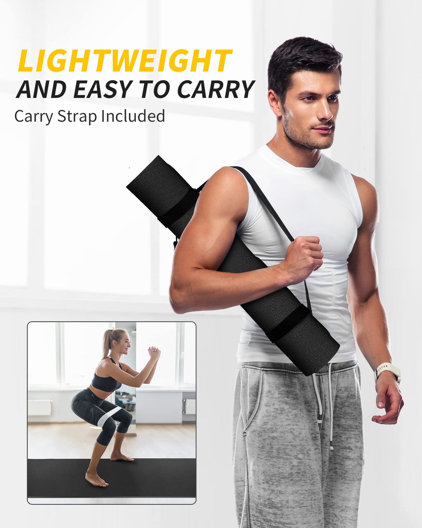 CAMBIVO Extra Long Wide Yoga Mat 84"x30"x6mm, PVC Non-Slip Exercise Mat for Men Women Tall People, Large Workout Mat for Yoga Pilates Home Gym Fitness, Thick Floor Mat for Barefoot Stretching