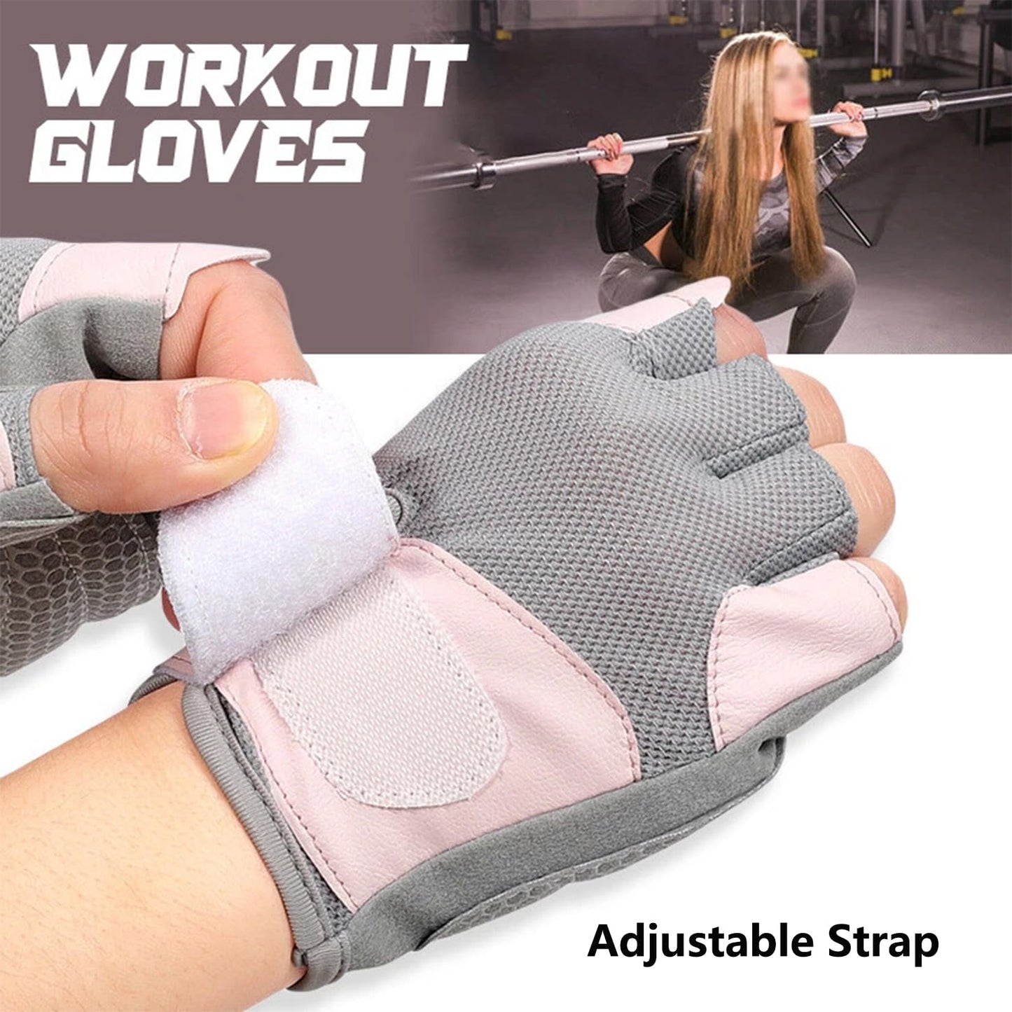 Workout Gloves for Women Men - Half Finger Gym Gloves Weight-Lifting Gloves