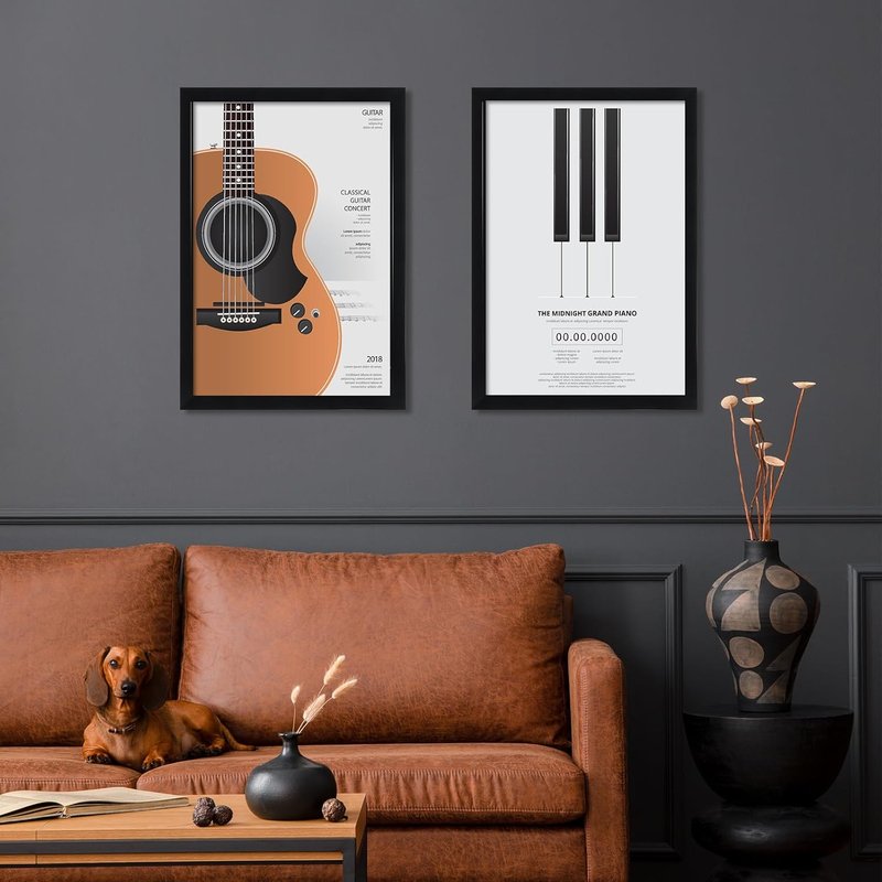 24x36 Poster Frames - Black 2 Pack with HD Plexiglass | Durable Scratch-Proof Design for Vertical or Horizontal Mounting