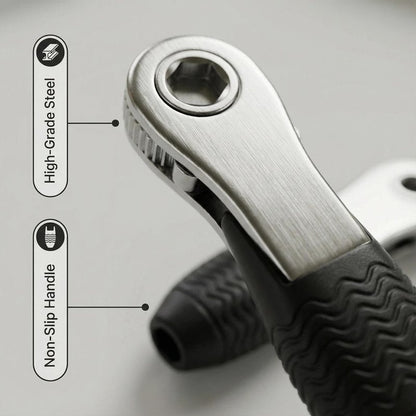 Magnetic Ratchet Screwdriver Reversible Ratcheting Screwdriver Wrench, Bender, Crosshead Cover, Narrow Space Compact for Tight Spaces, DIY/Home/Car Repairs Gift for DIYers, Handymen & Men