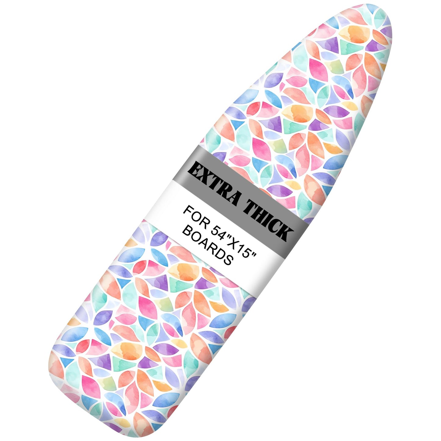 Ironing Board Cover 15"x54", Standard Size Replacement Iron Board Covers with Thick Padding, Heavy Duty Non-Slip Board Cover Fitted with Elastic Edges and Velcro Straps
