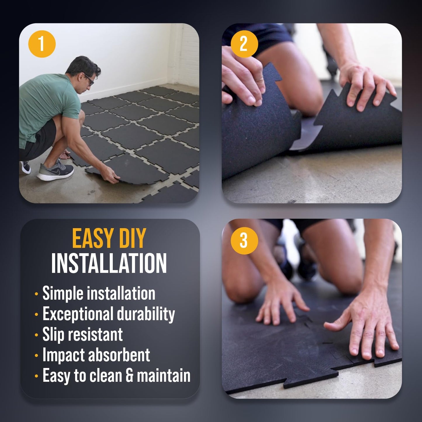 Rubber King 10 Piece Interlocking Tiles 19" x 19" x 6mm - 100% Recycled Rubber Gym Floor Tiles, Exercise Mat for Home Gym, Anti-Slip Low-Odor Interlocking Puzzle Floor Tiles - 23.5sq ft - Blue/Grey