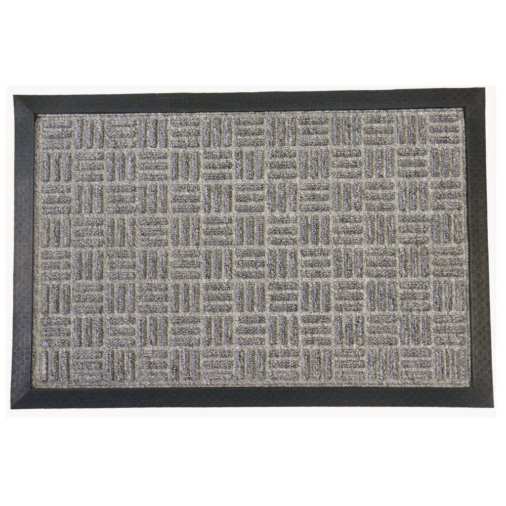 Rubber-Cal 03-197-ZWGR"Wellington" Rubber Carpet Door Absorbent Mat, 4' x 6', Gray