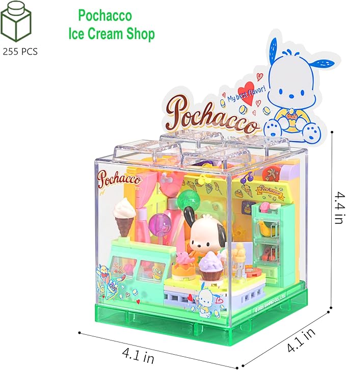 Cute Building Bricks Blocks Toys Miniature Sets with Transparent Display Fun Toy Collectible Gift for Fans Girls Birthday Party Supply Decorations Room Décor Plush Stickers Stuff Age 3 4 5 6
