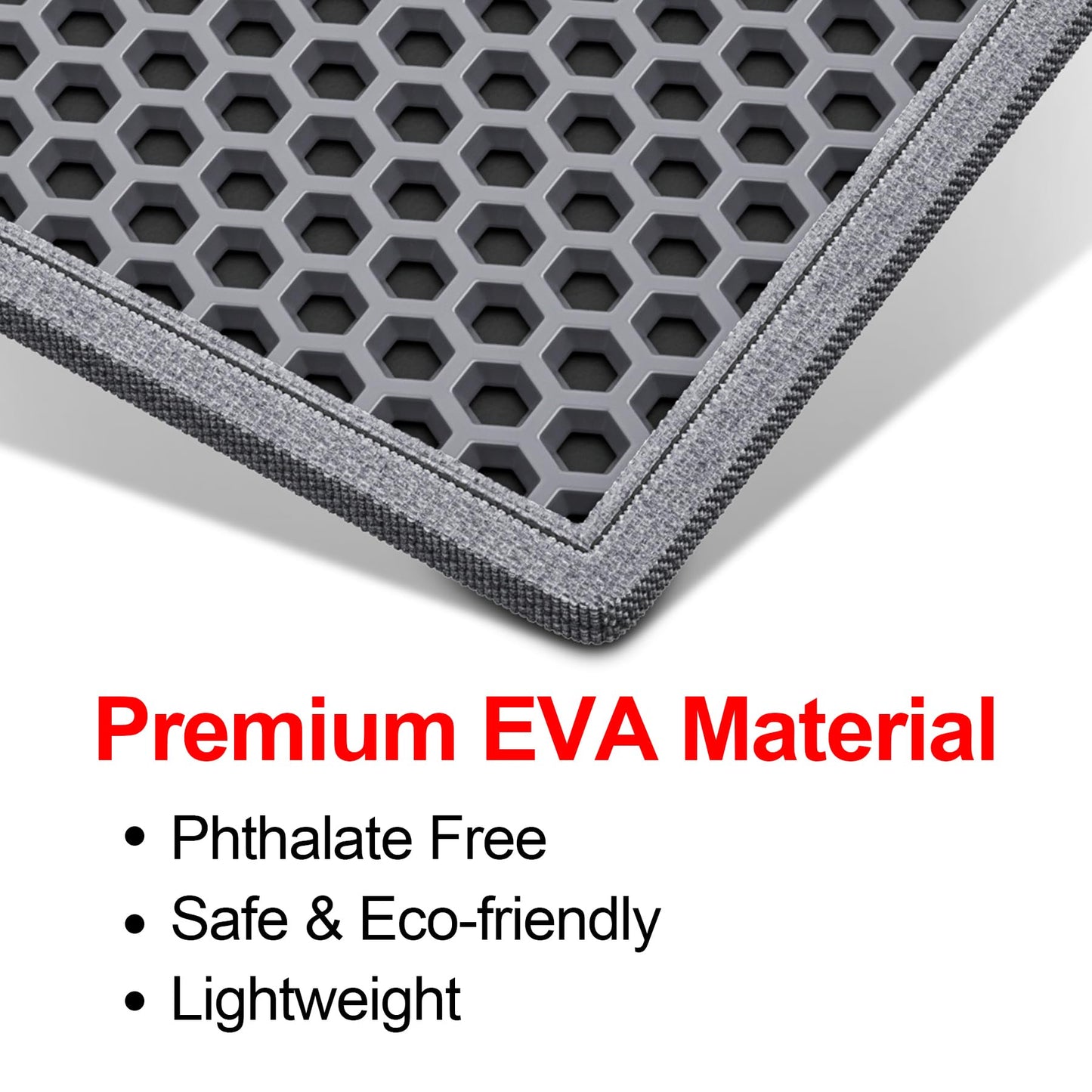 Waretary Cat Litter Box Mat: 36"x 30" Waterproof Kitty Cat Litter Trapping Mat, Easy-clean Double-layer Scatter Control Pad Rug (Grey)
