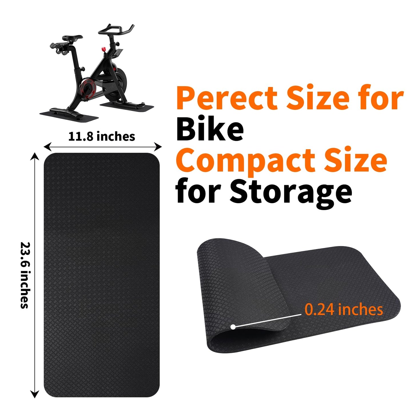 2-Pack Bike & Rowing Machine Mat for Carpet & Hardwood Floors, Compatible with Peloton/Yosuda, Anti-Slip Floor Protector Pad, Noise & Vibration Dampening