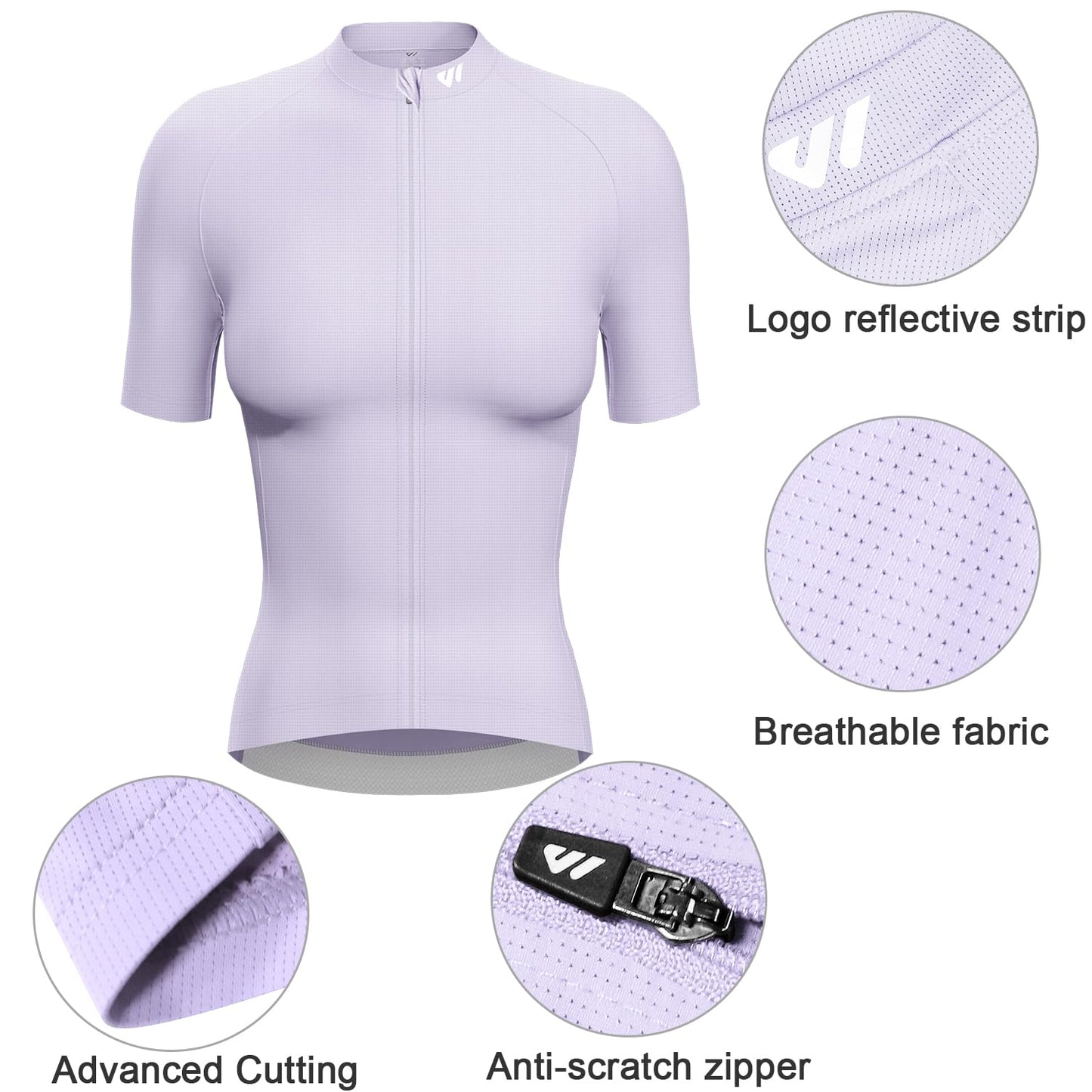 Wulibike Cycling Jersey Women Short Sleeve,Bike Shirts for Women Biking Tops Breathable Cycle Bicycle Jerseys with Pockets Purple