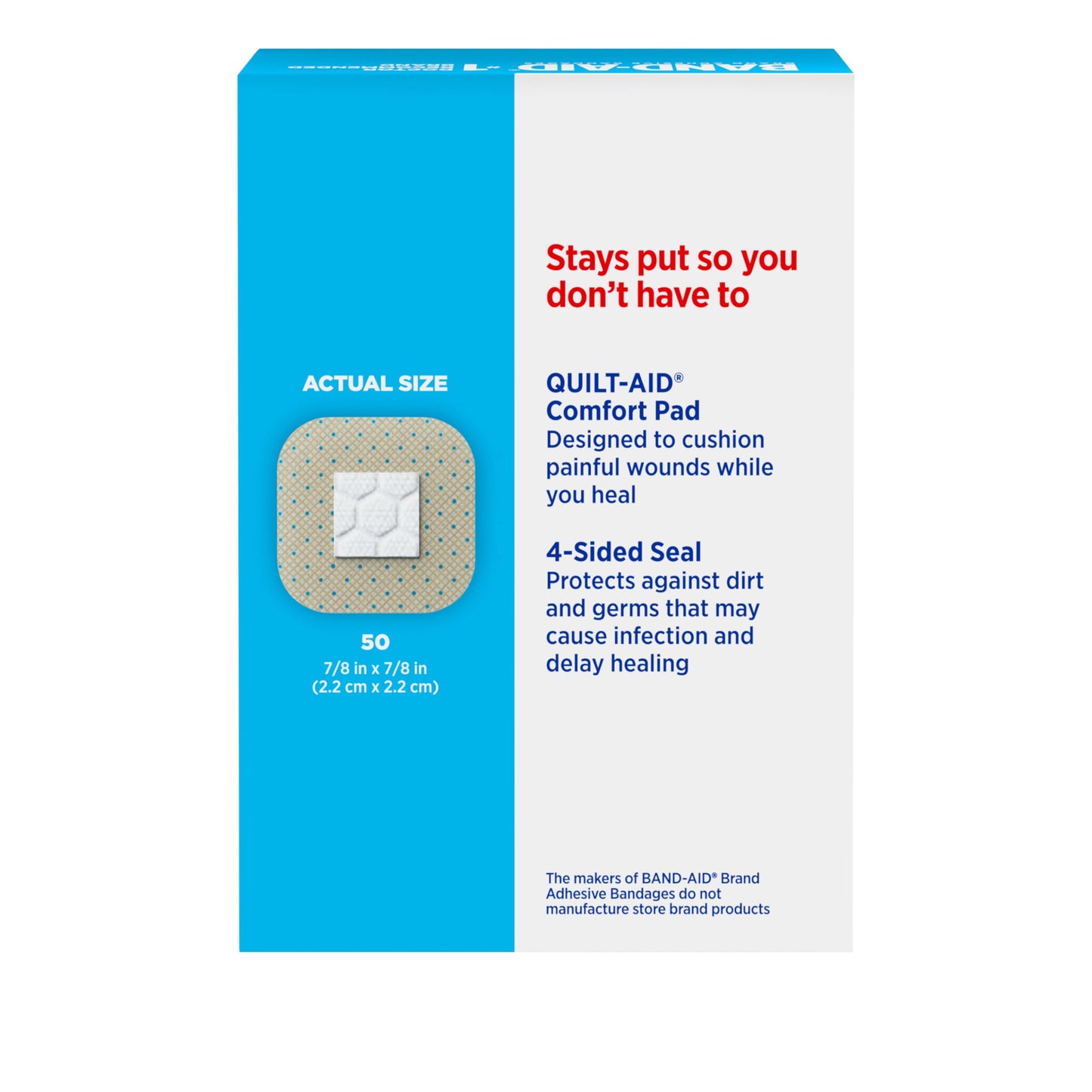 BAND-AID Brand Sheer Spot Square Adhesive Bandages, Lightweight Protection & Sterile Discreet Wound Care for Minor Cuts & Scrapes, Small Spot Bandages, First Aid Kit Essential, All One Size, 50 Count