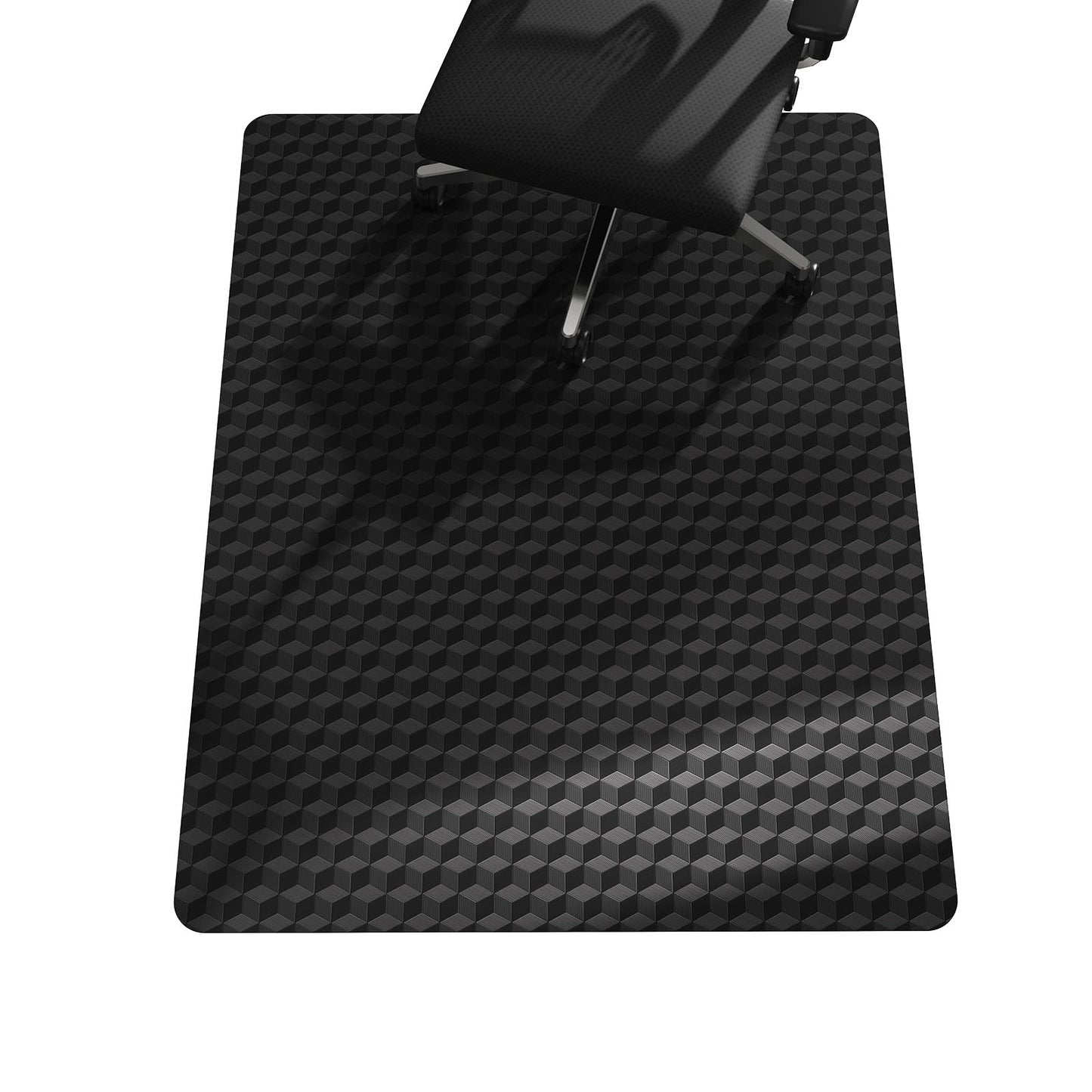 Chair Mat for Carpet, SALLOUS 46" x 60" Office Chair Mat for Carpeted Floors, Heavy Duty Vinyl Floor Mat with Grips, Carpeted Floor Protector Computer Desk Mat for Home Office (Black - 3D Geometric)