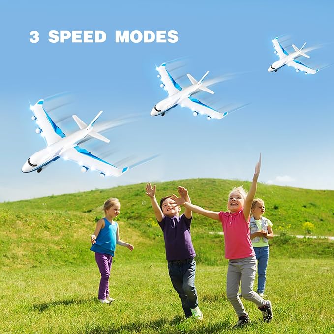 4DRC G2 Foam Remote Control Airplanes RC Planes for Kids Adults RC Airplane Fighter Jet with 3 Battery for Beginners Adult Light Airplane Toy Gifts for Kids Boys （3 Battery）