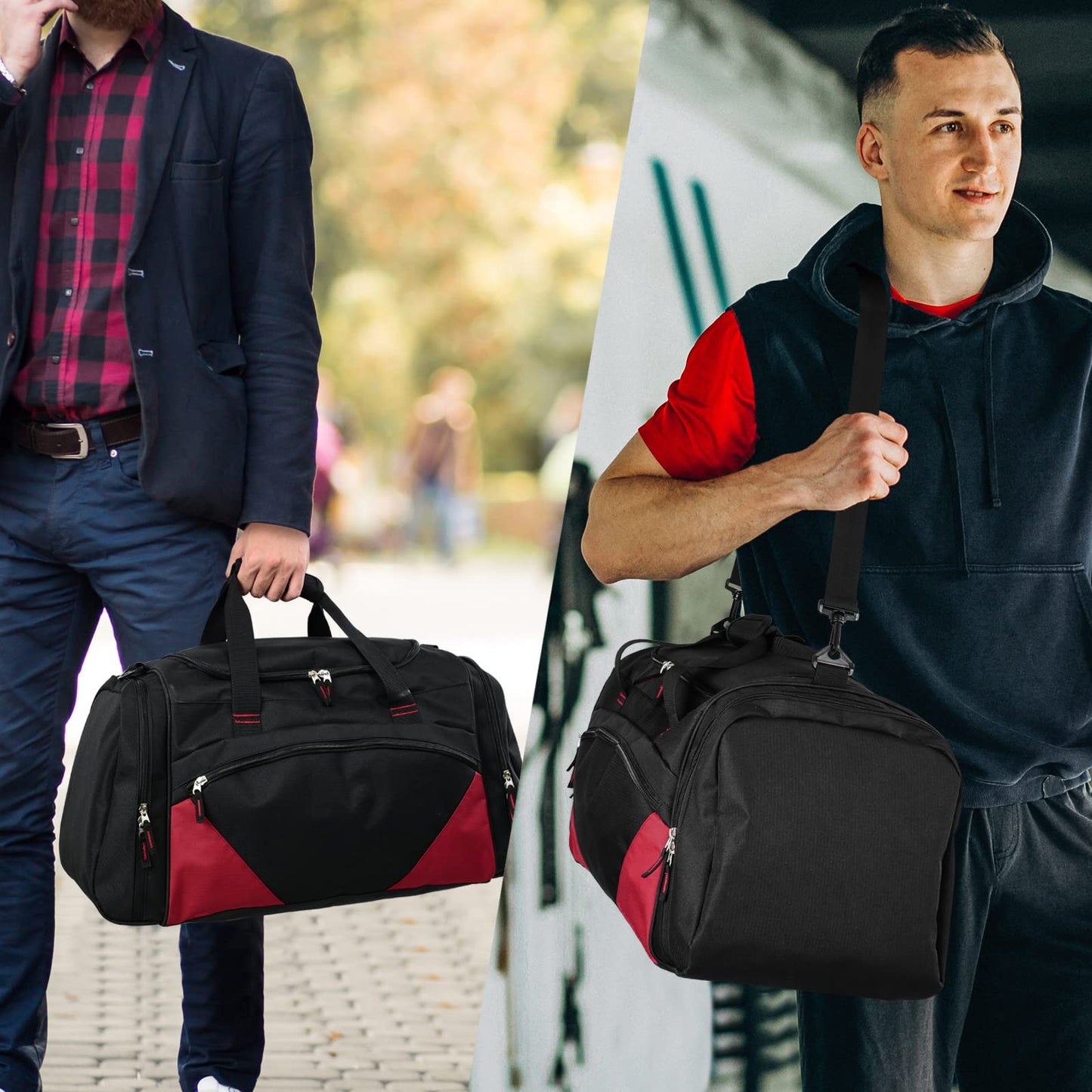 Gym Bag for Men - 55L Black Durable Large Duffle Bag for Travel, Workout, Fitness & Sport