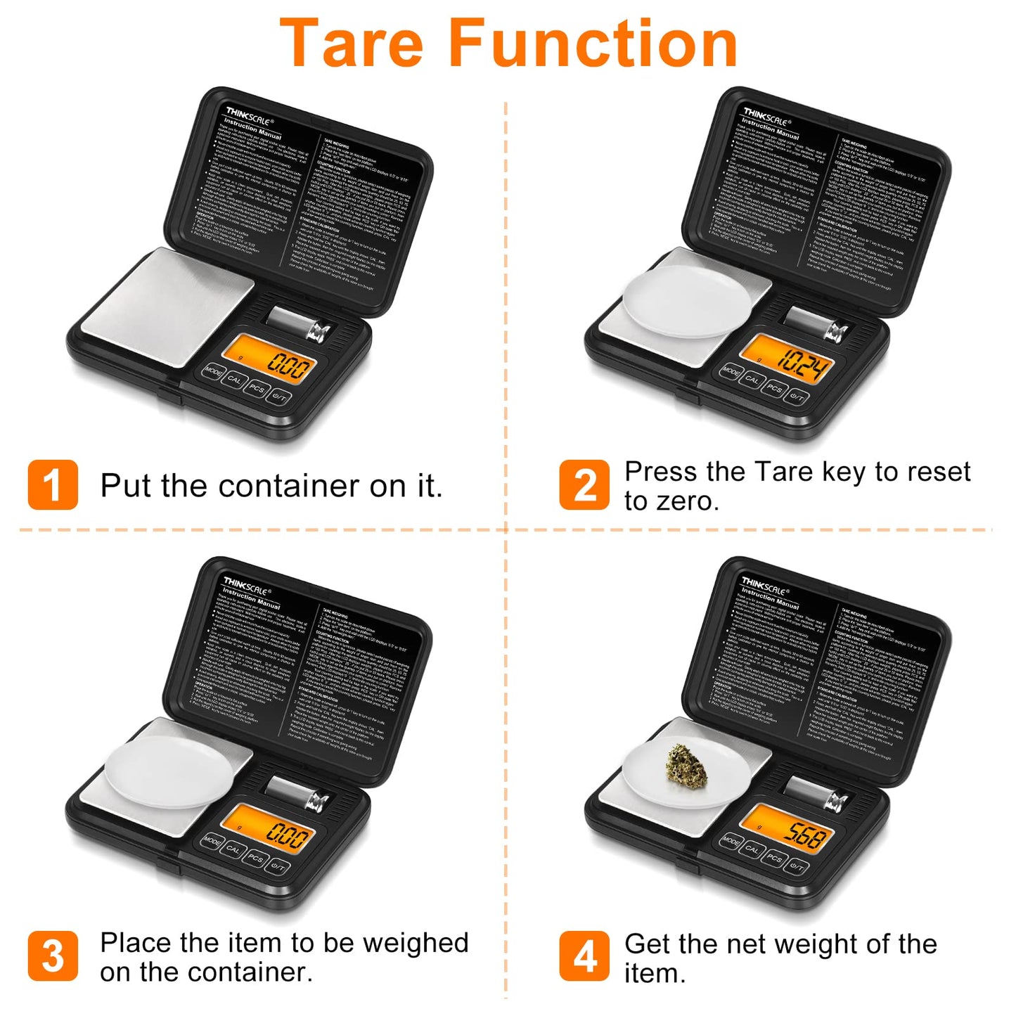 THINKSCALE Digital Pocket Scale 200g/ 0.01g, Gram Scale with LCD Backlit, Tare, Mini Scale 6 Modes, Small Scales Digital Gram and Oz for Jewelry, Powder, Herbs, Coins, Spices, Battery Included