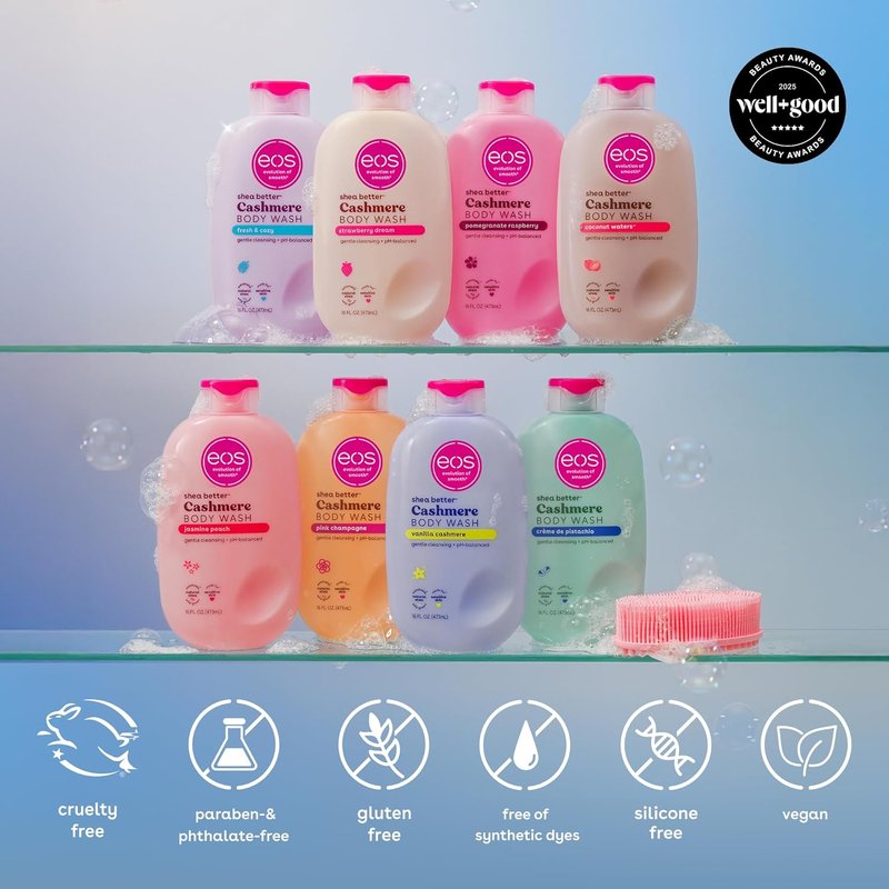 EOS Body Wash - Vanilla Moisturizing Gel with Shea Butter & Vitamin E | 16 Fl Oz for Sensitive Skin