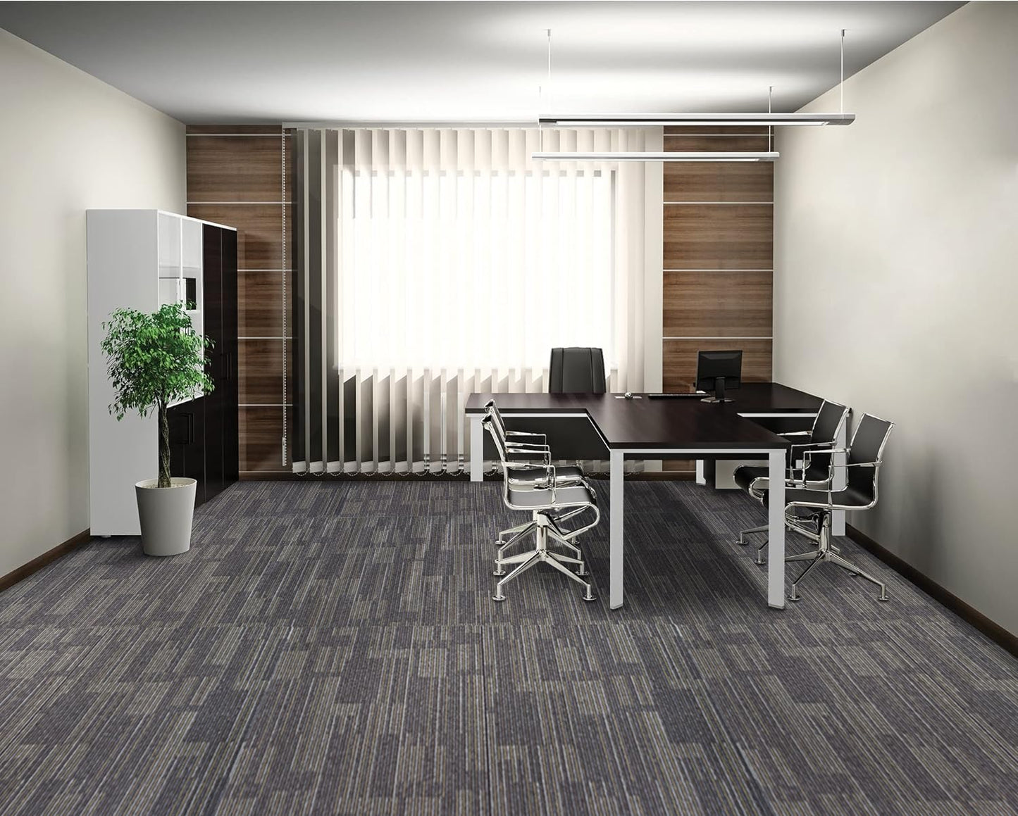 SHNOSU Carpet Floor Tiles 24” x 24” Commercial Carpet Squares 18 Pcs Non-Slip Office Soft Tiles DIY Installation for Living Room Bedroom Study Hotel, Brown
