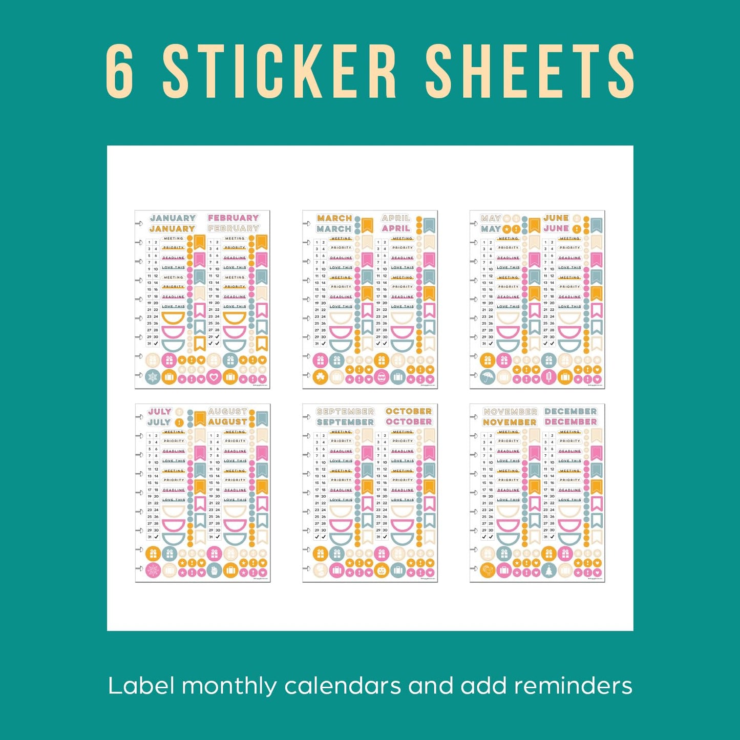Happy Planner Undated Plans + Notes Monthly Planner Notebook Journal, 4-Month Planner, Homespun Theme, Classic Size, 95 Pages, 4 Dividers, 12 Planner Sticker Sheets, 7" x 9 3/4"