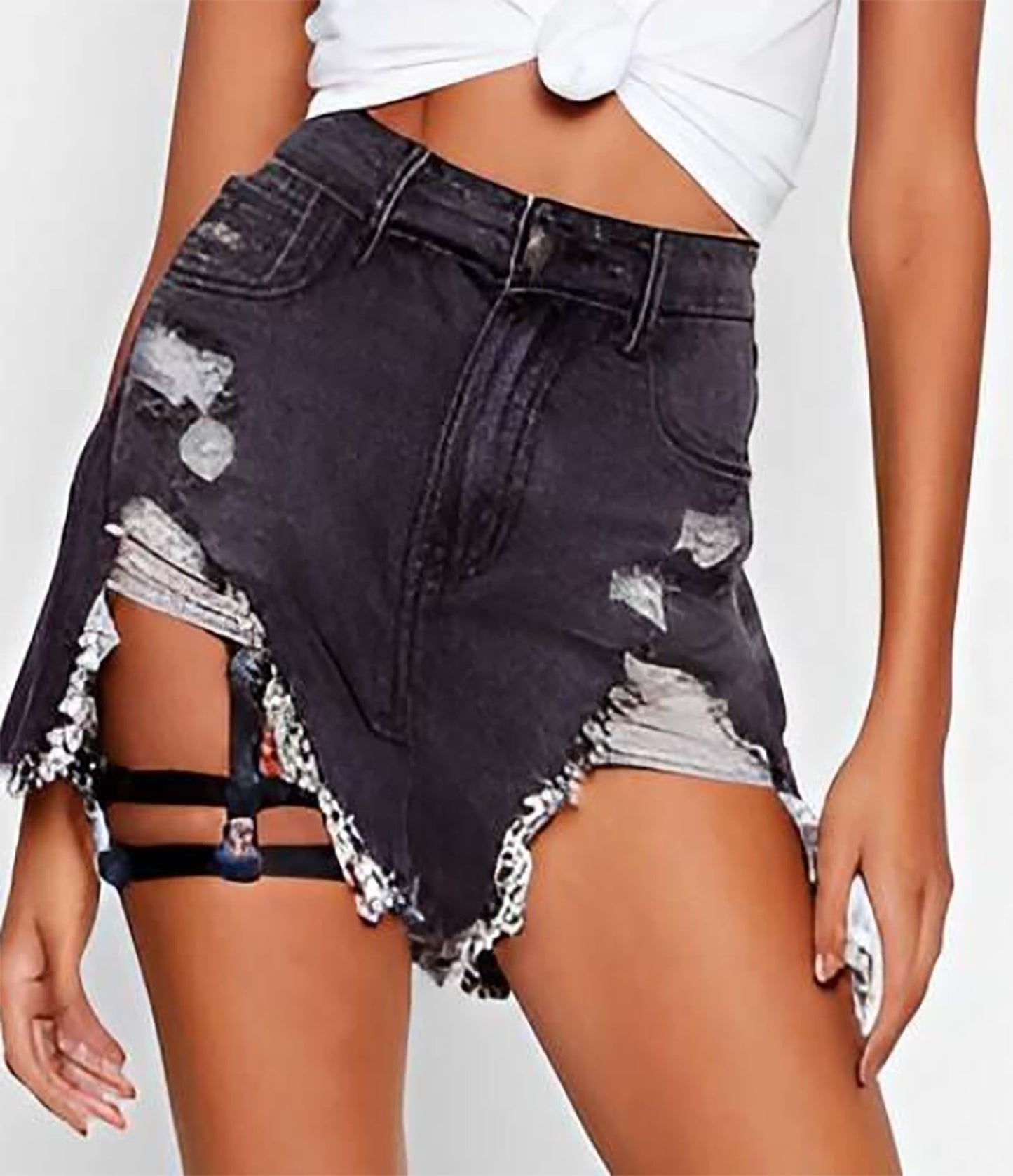 WARANDOD Women’s Adjustable Waist Thigh Belt – Faux Leather Leg Strap with Alloy Buckle – Minimalist Layering Fashion Accessory for Streetwear, Festival, Photoshoot Outfit(Waist 25.6-36.6in)