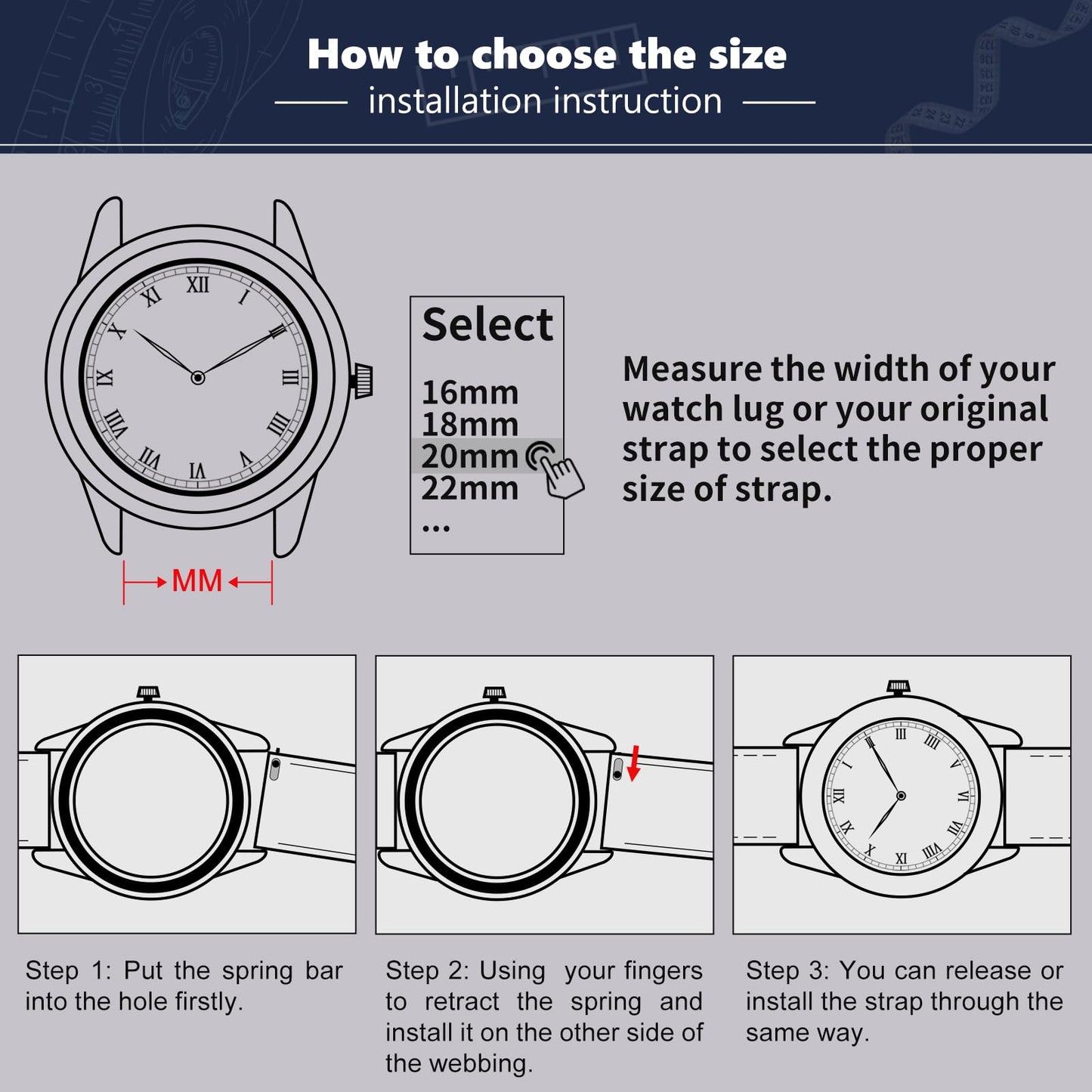 BINLUN Alligator Leather Watch Band for Men Crocodile Grain Leather Watch Straps Quick Release Replacment Genuine Classic Women Leather Watch bands 24mm Black with Gold Buckle