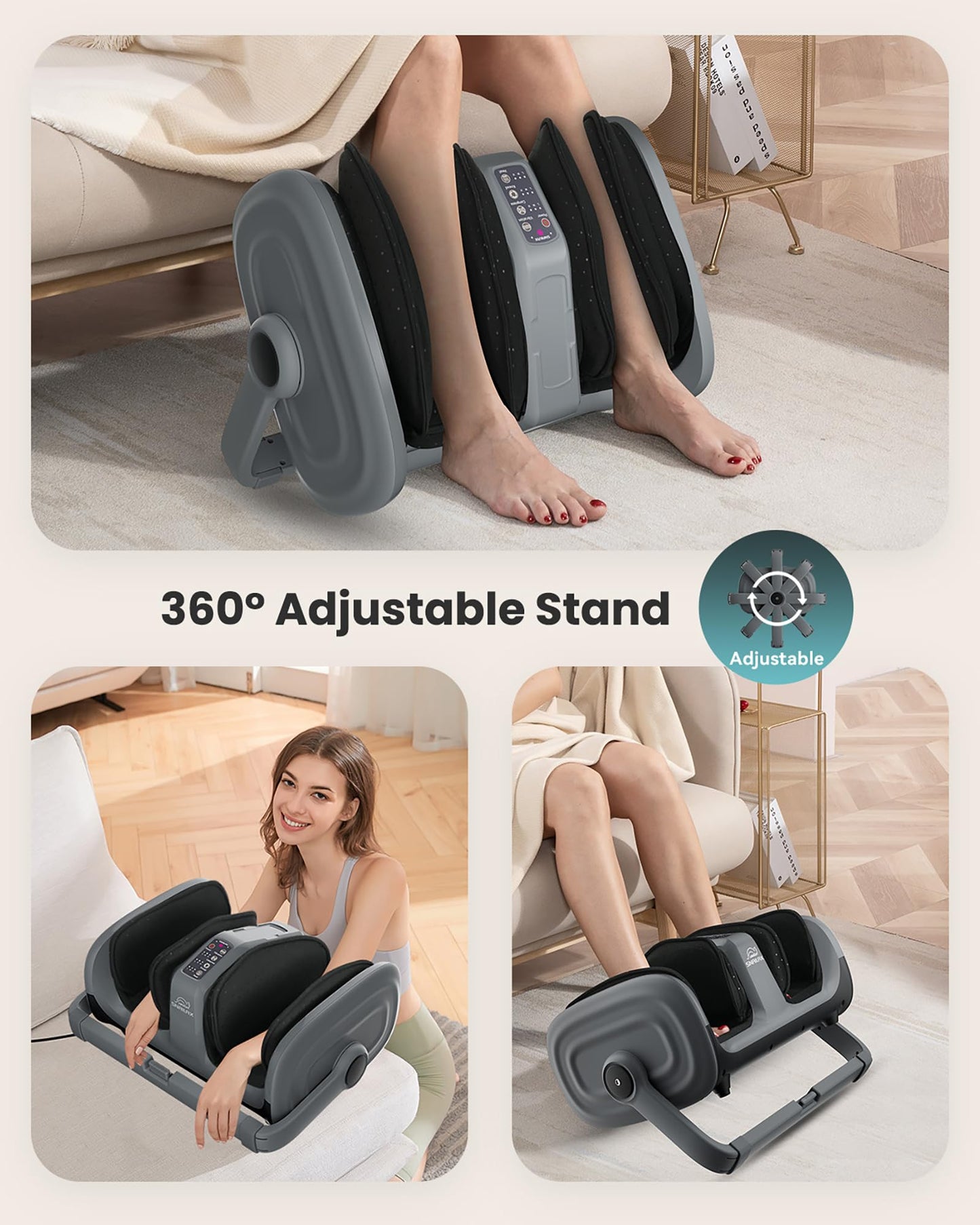 Snailax Foot Massager with Heat, Shiatsu Feet and Calf Massager Machine for Plantar Fasciitis, Neuropathy, Improve Circulation, Foot Leg Massager, Gifts(Without Remote Control)